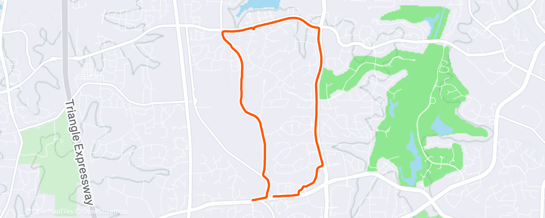 Map of the activity, Afternoon Run