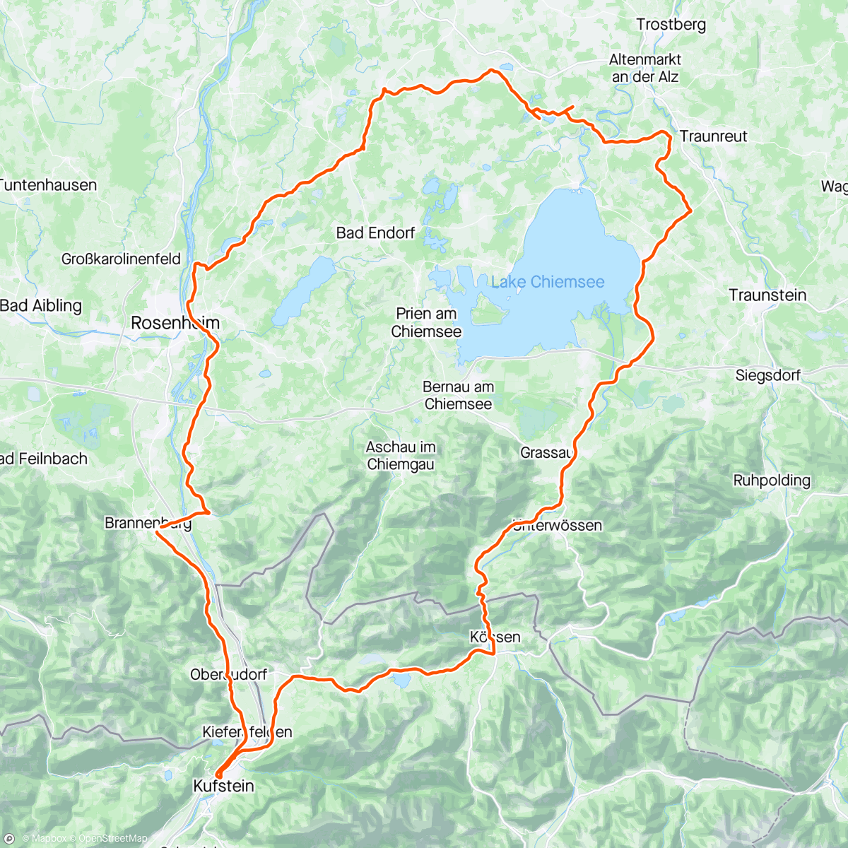Map of the activity, Sunday solo ride
