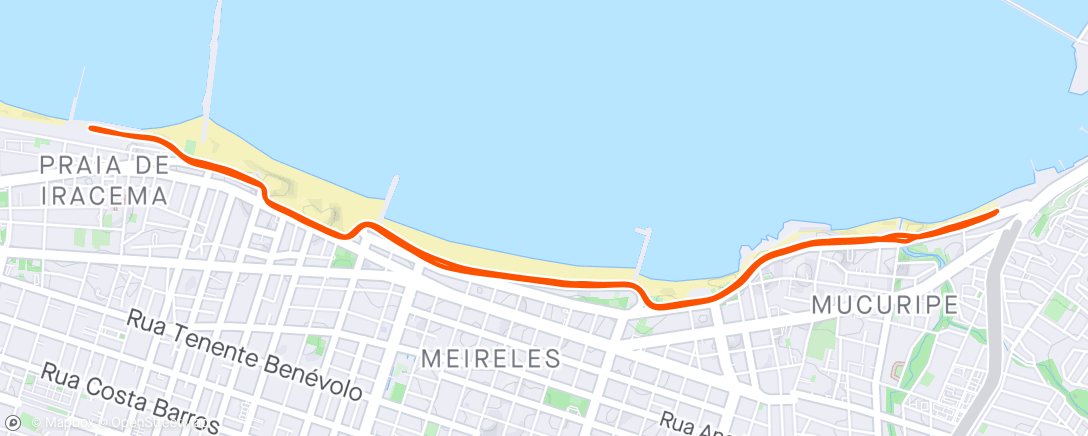 Map of the activity, Corrida da tarde