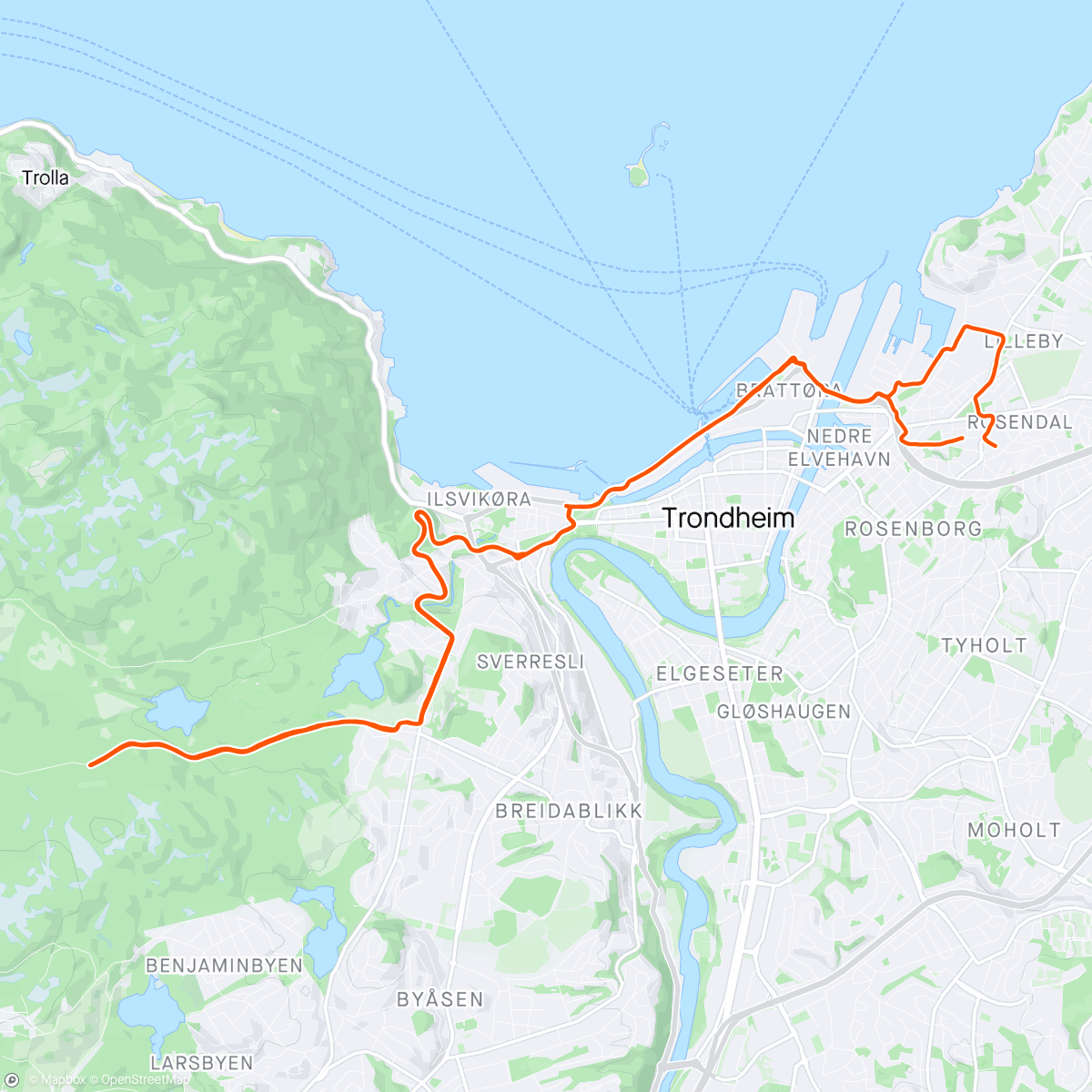 Kaart van de activiteit “Rulleski mot Skistua 19km”