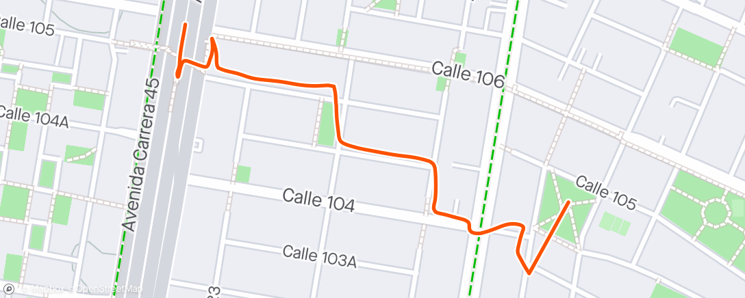 Mapa de la actividad, Caminata de tarde