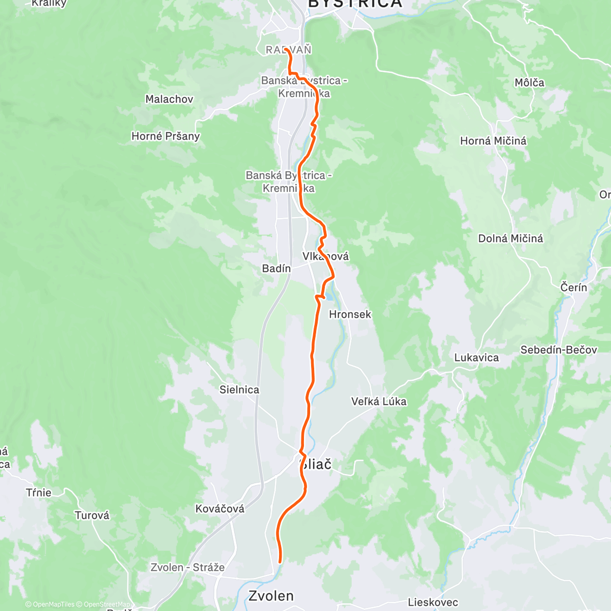 Map of the activity, Morning Run