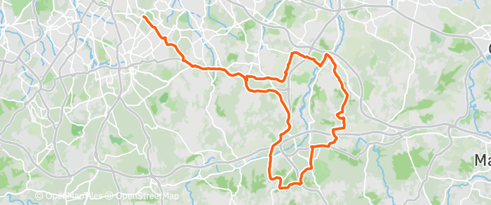 Route map for SEVENOAKS – KNATTS VALLEY (CAFE AT END) – – G1/2 52MI 3200FT G3U 47MI 2500FT G3L 43MI 2400FT