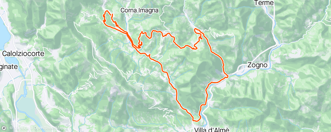 Map of the activity, Val Brembilla