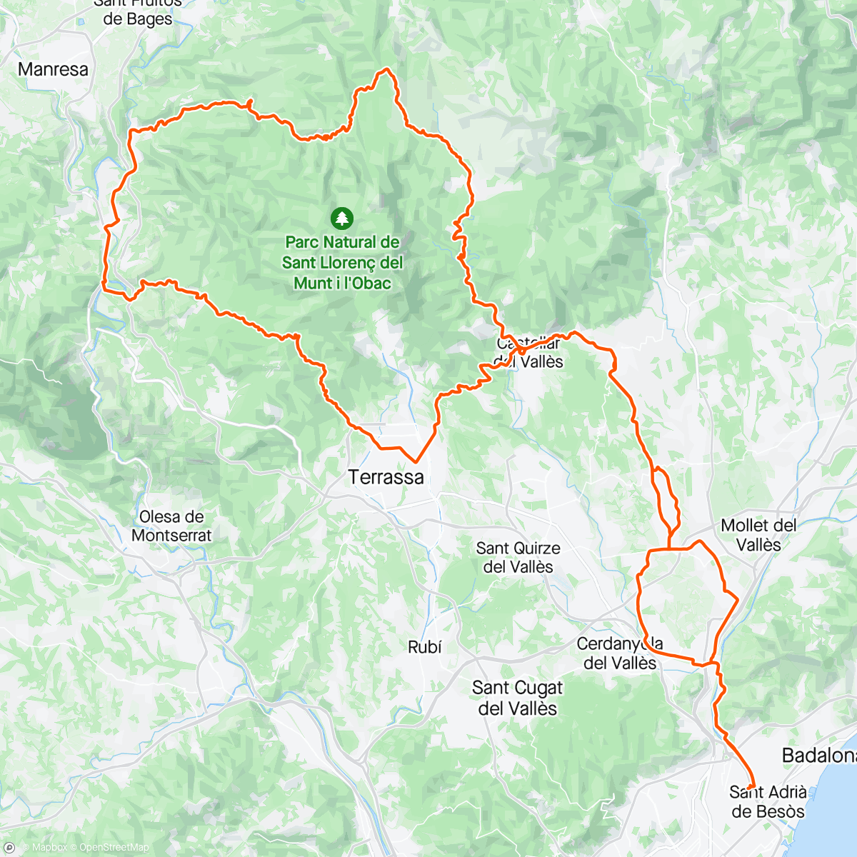 Karte der Aktivität „Volta al Parc de Sant Llorenç del Munt i l’Obac”