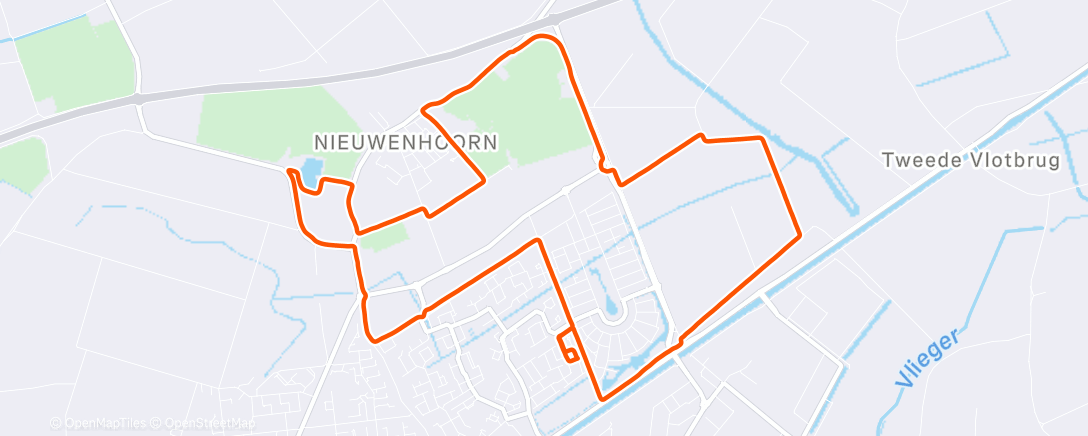 Map of the activity, Afternoon Run