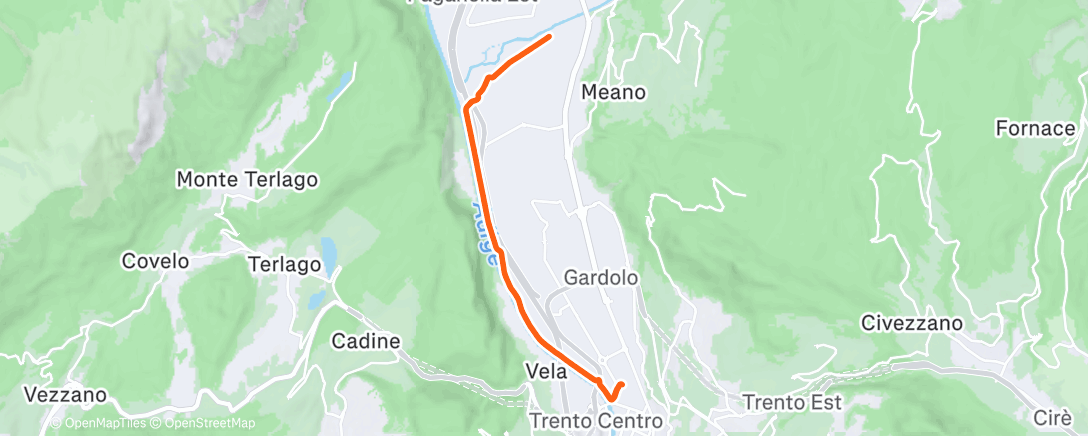 Map of the activity, Corsa mattutina