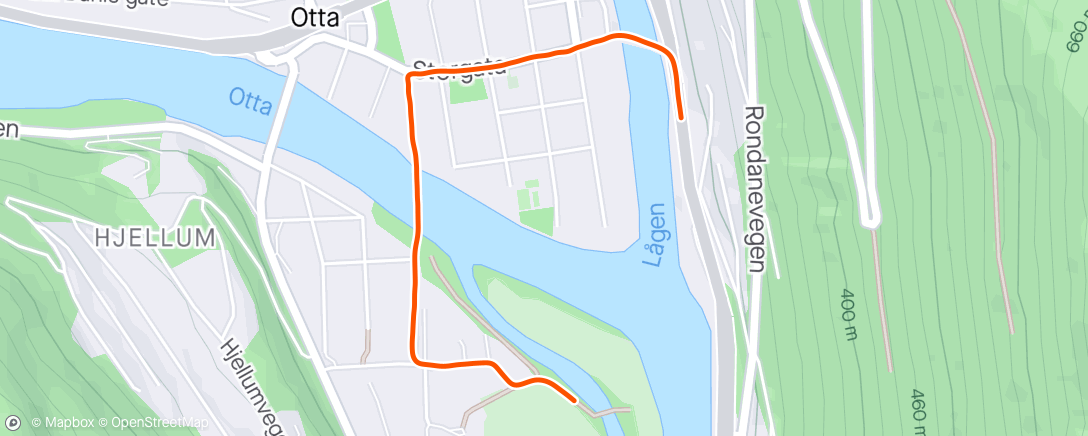 Map of the activity, Lunch Run home with shoes