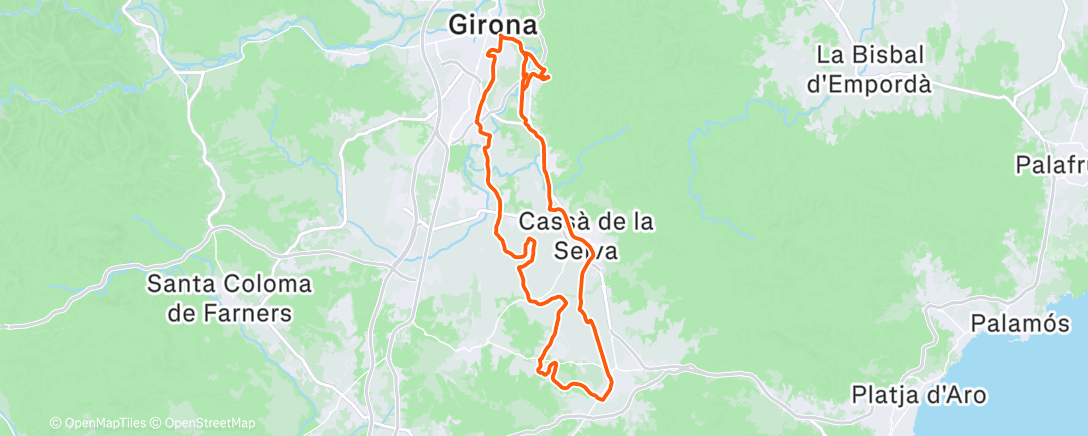 Map of the activity, Rodar con la gravel