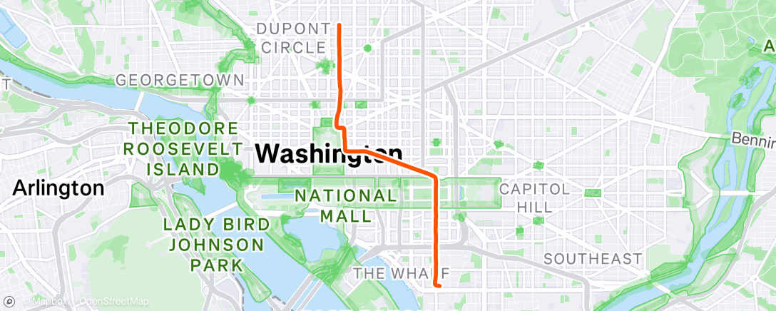 Map of the activity, Night Ride