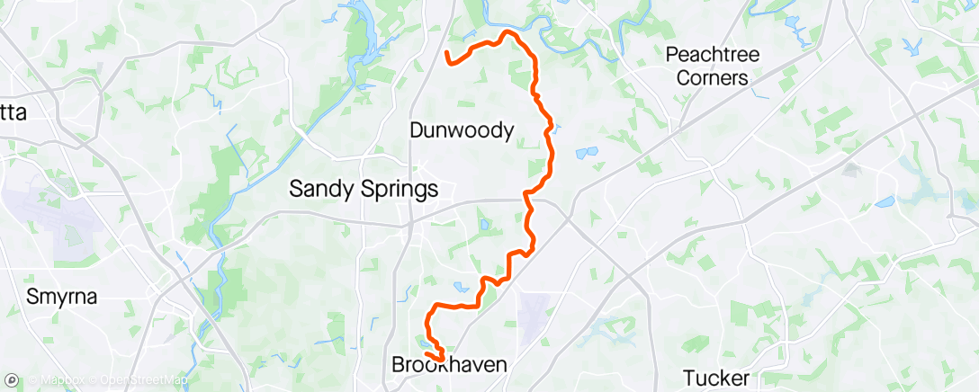 Map of the activity, “Recovery Ride” with MB