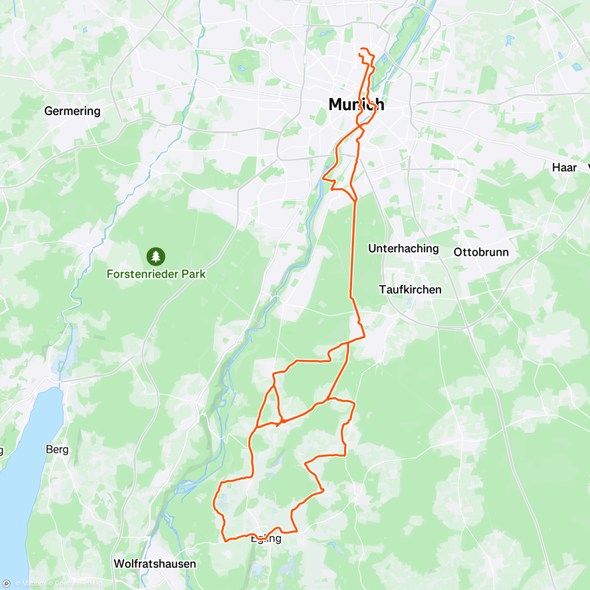Map of the activity, Rennrad - Intervalle 3 x 10 x 30/30 (~400w) + Gelato Ride Schranz am Stiel