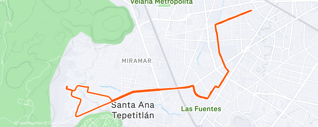 Map of the activity, Vuelta ciclística matutina