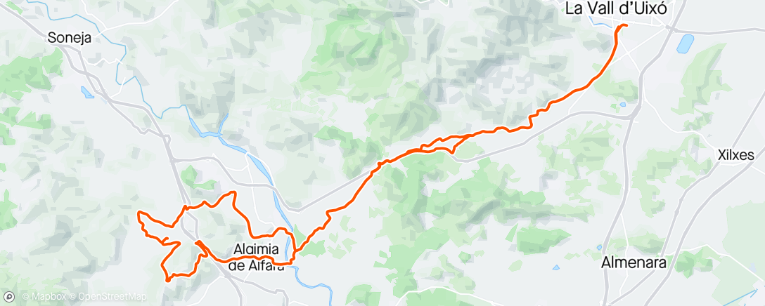 Map of the activity, Ruta por termino de Alfara