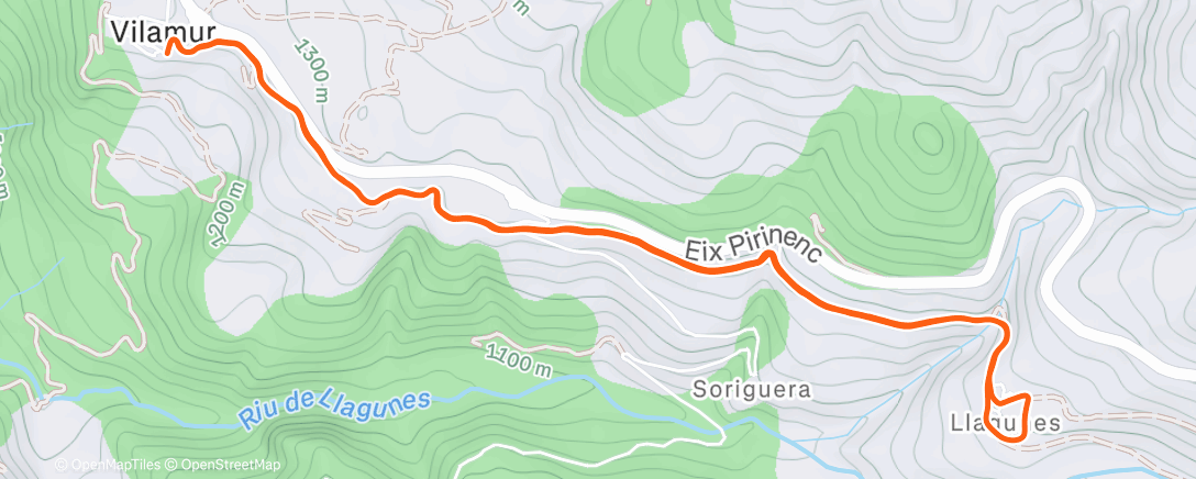 Mappa dell'attività Carrera de montaña por la tarde