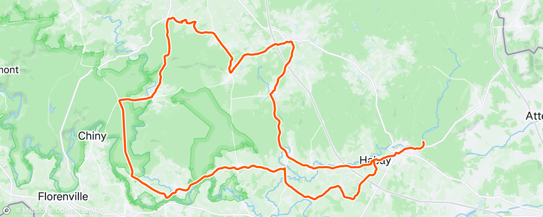 Map of the activity, Vélo du midi