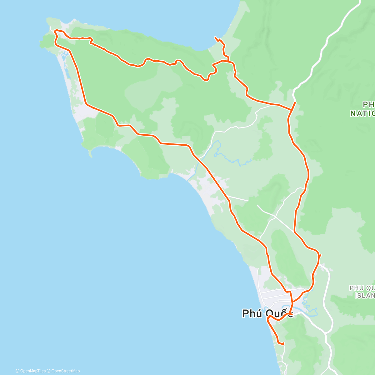 Map of the activity, Phu Quoc with a little gravel