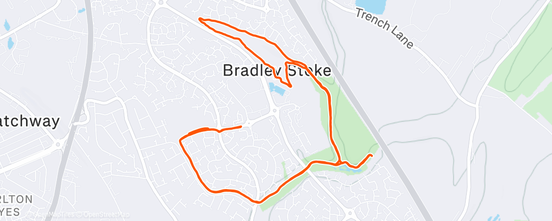 Map of the activity, Afternoon Run