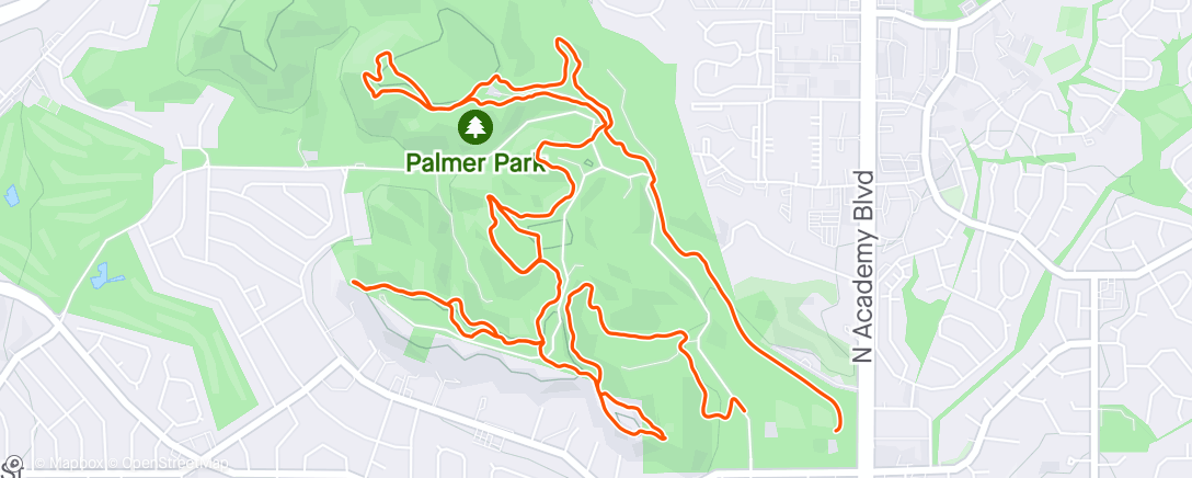 Map of the activity, Afternoon Mountain Bike Ride