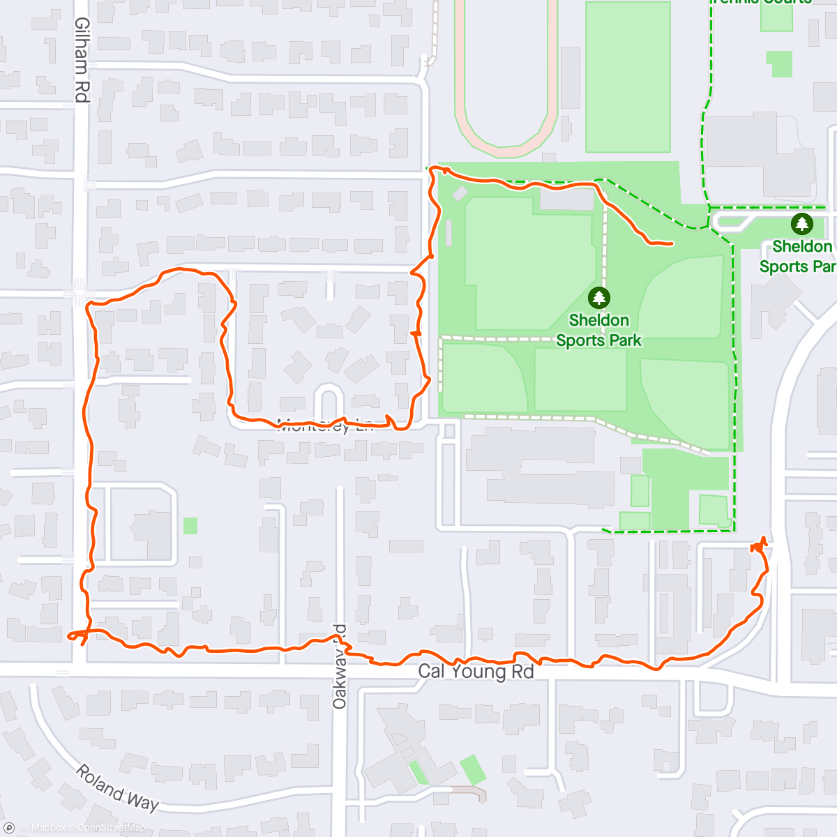 Map of the activity, Walk with 95 year old Mom