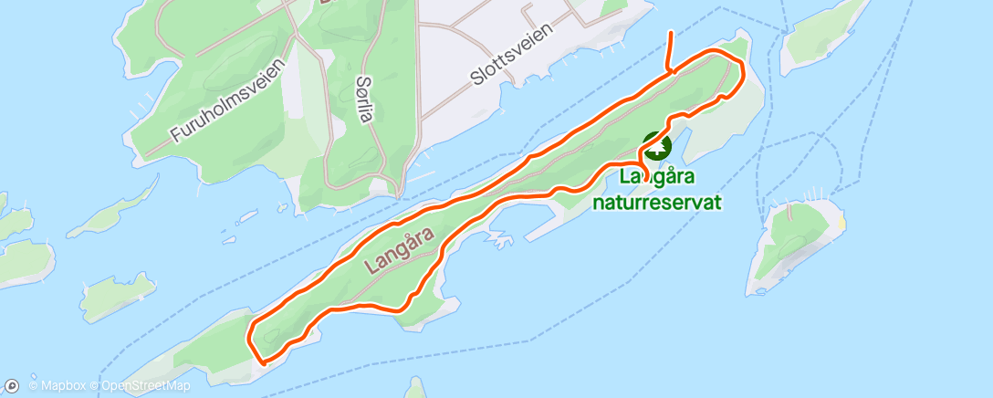 Map of the activity, Vårtur på Langåra