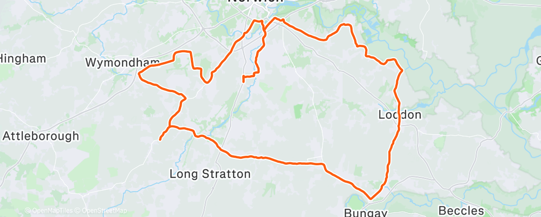 Map of the activity, Lunch Ride