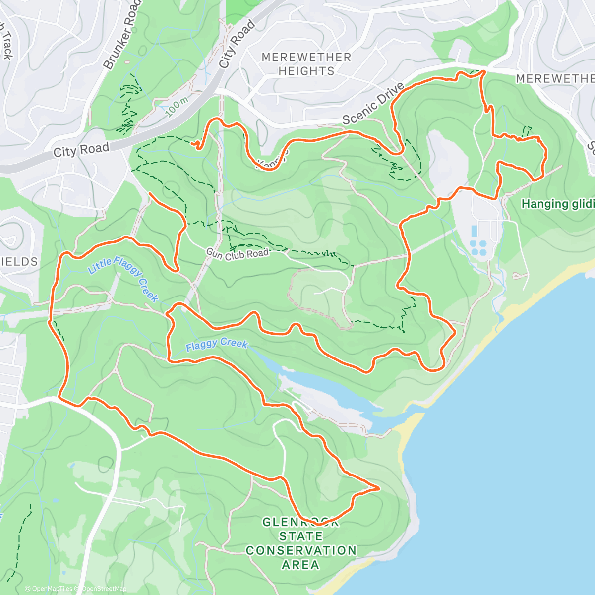Map of the activity, Lunch Mountain Bike Ride