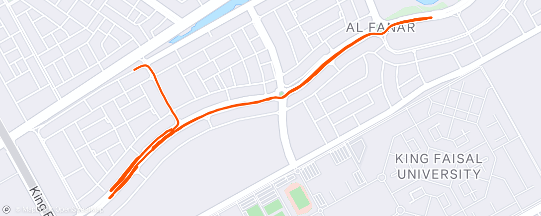 Map of the activity, Evening intervals Run