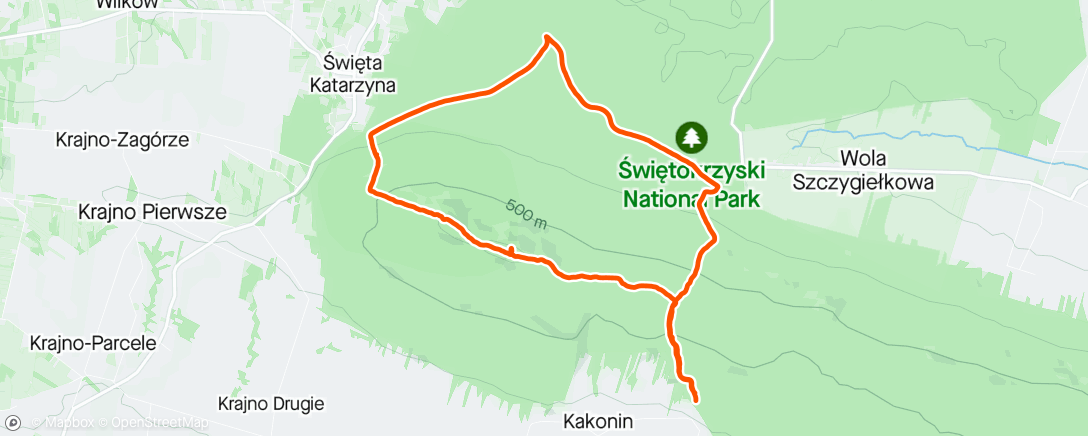 Mapa de la actividad (Łysica Hike)