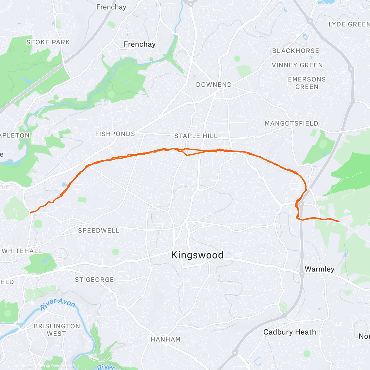 Map of the activity, Warm up for a mega ride