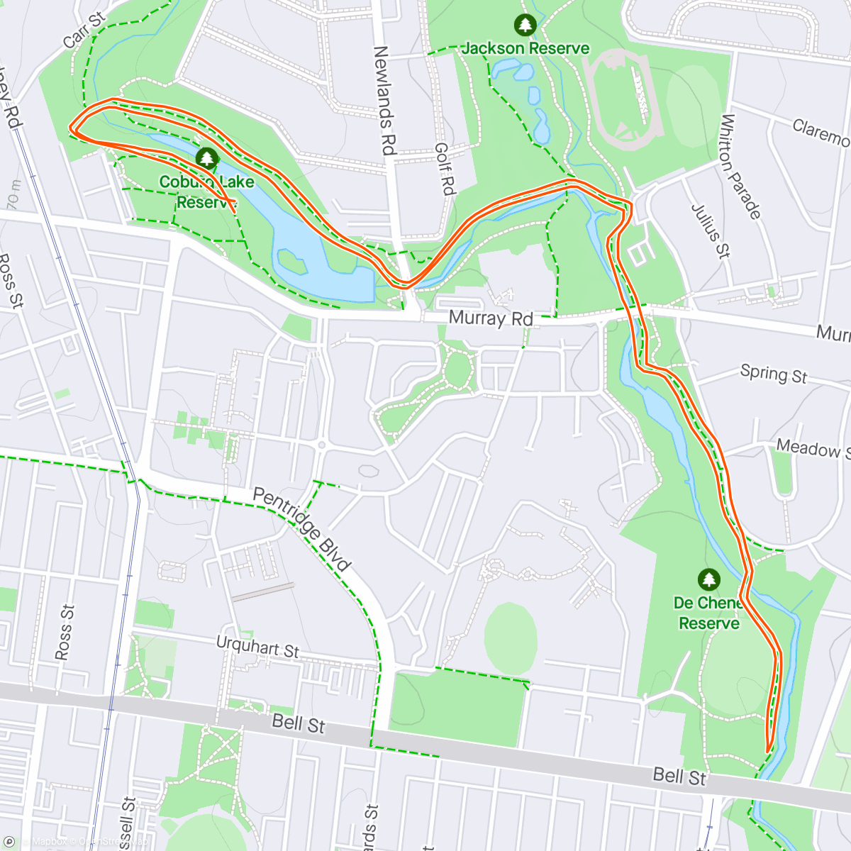 Mapa de la actividad, Coburg Parkrun