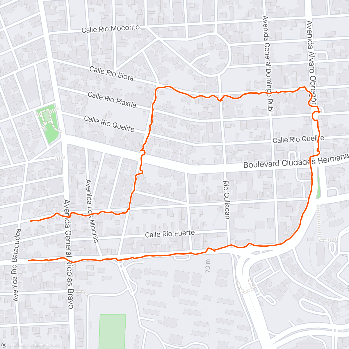 Map of the activity, Caminata por la mañana