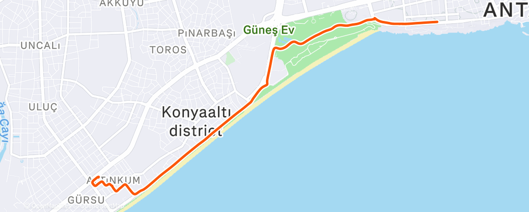 Map of the activity, Afternoon Ride