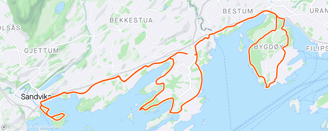 Map of the activity, Lett runde med Fatbike på øyene