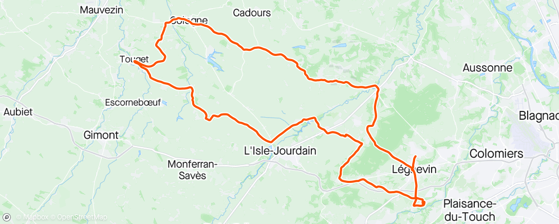 Map of the activity, Sortie FSGT La Salvetat-Saint-Gilles
