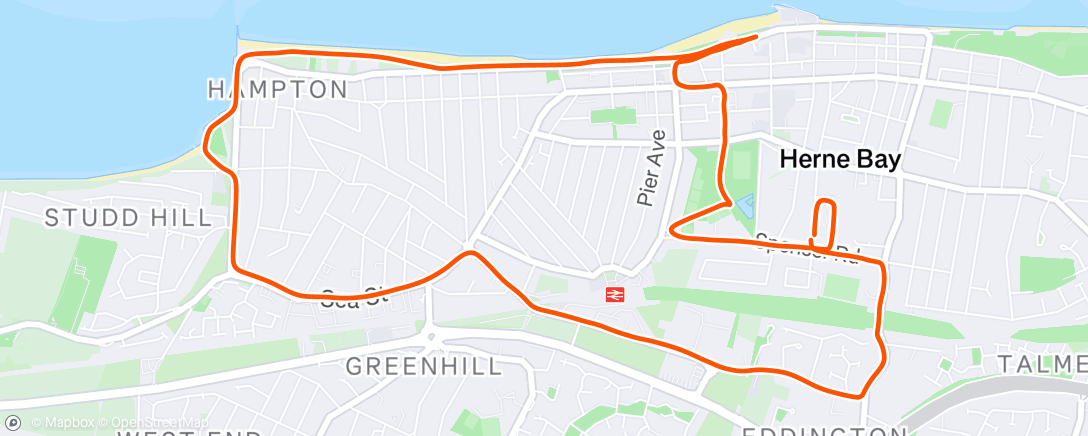 Map of the activity, Afternoon Run