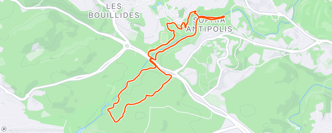 Map of the activity, Cross 10km Jeux de Sophia 2025