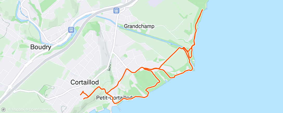 Map of the activity, Easy Run by the lake