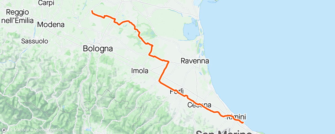 Map of the activity, Giro 13