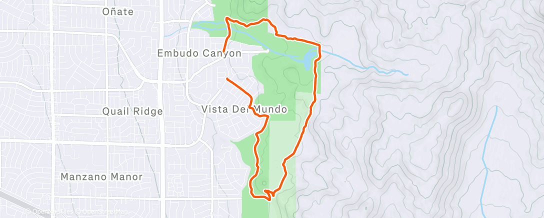 Map of the activity, Afternoon Run