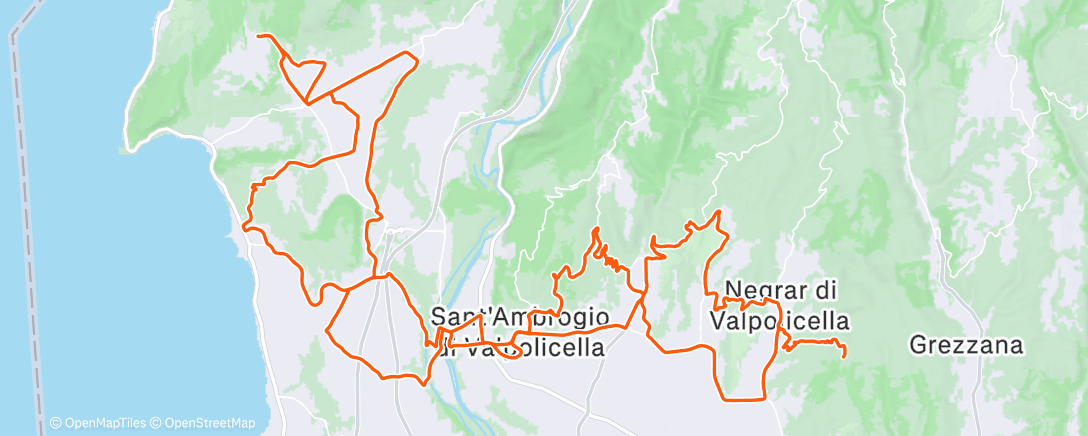 Map of the activity, Pedalata mattutina