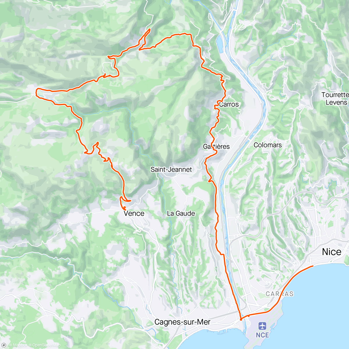 Map of the activity, ROUVY - Nice | French Rivera: Cote d'Azur - Bouyon - Suy Blanc