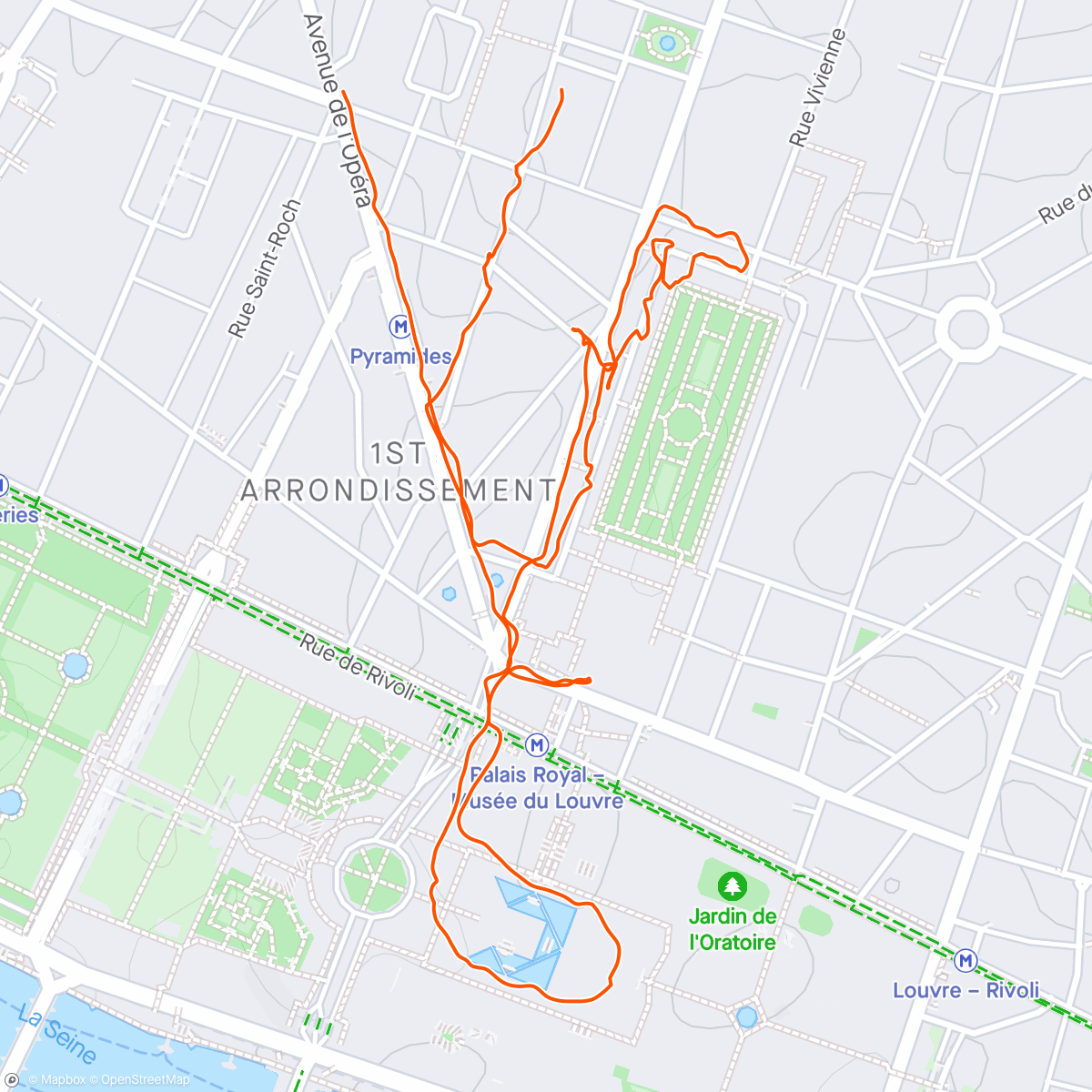 Map of the activity, Paris morning run