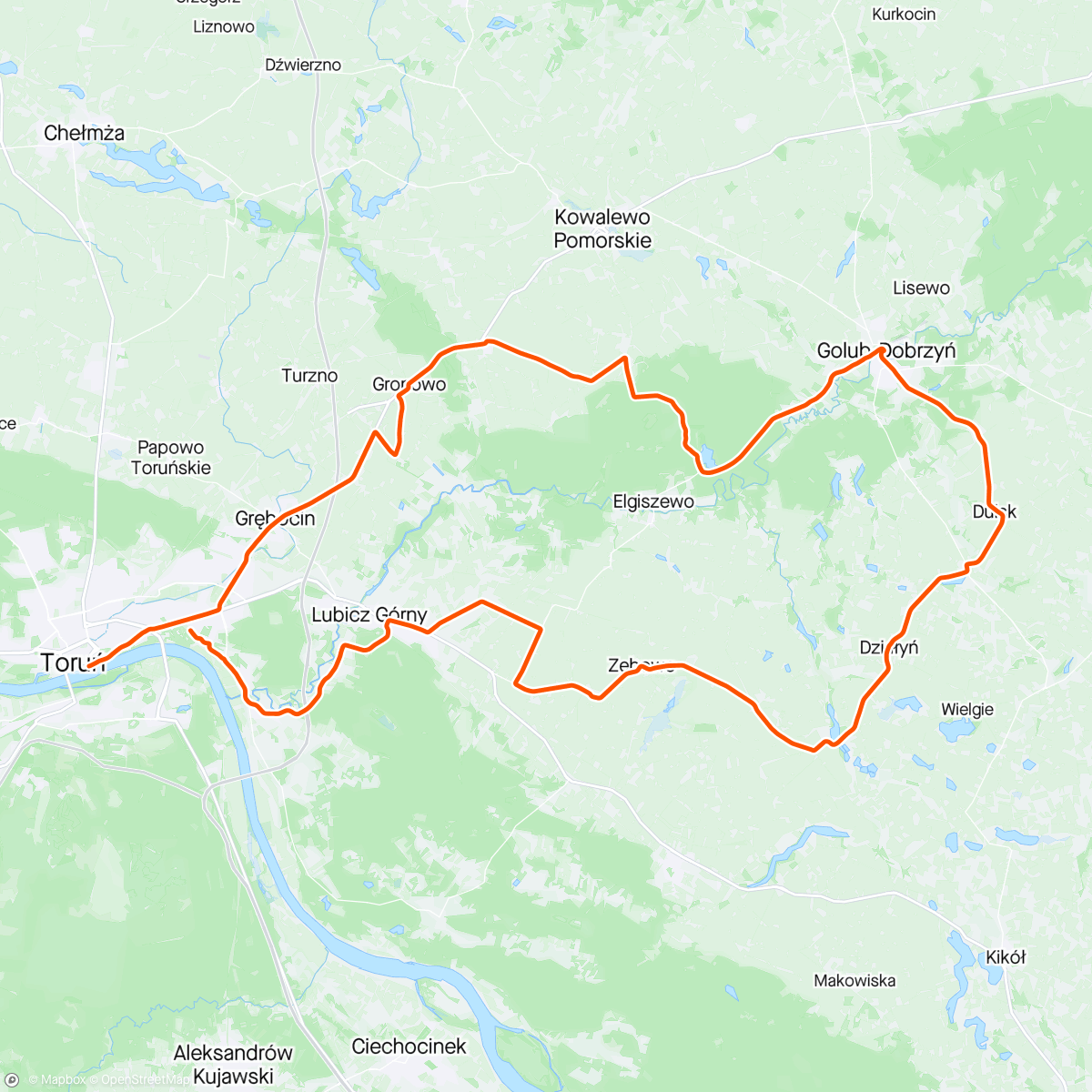 Map of the activity, Toruń