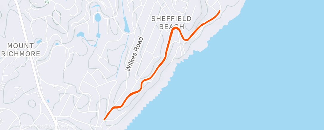 Map of the activity, Afternoon Run