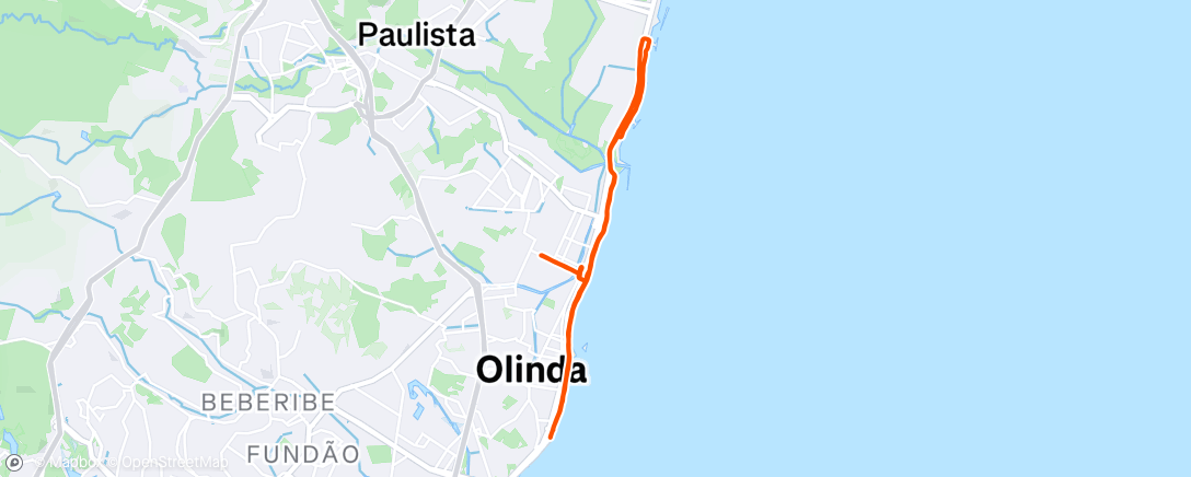 Map of the activity, Pedalada matinal