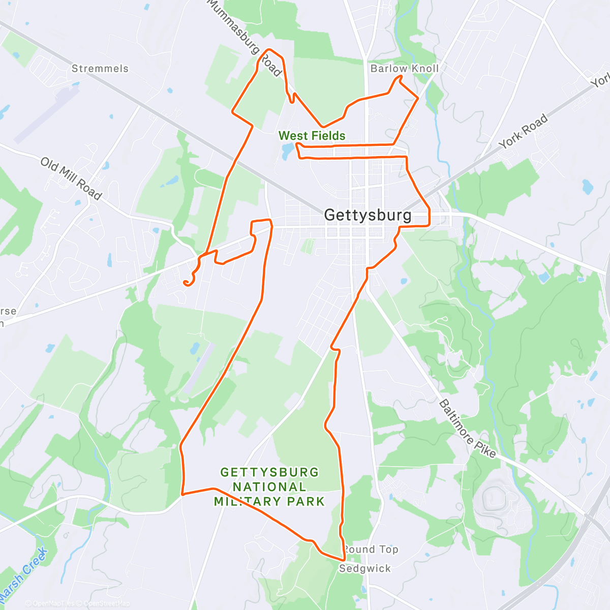 Map of the activity, 14mi Hotspot Long Run