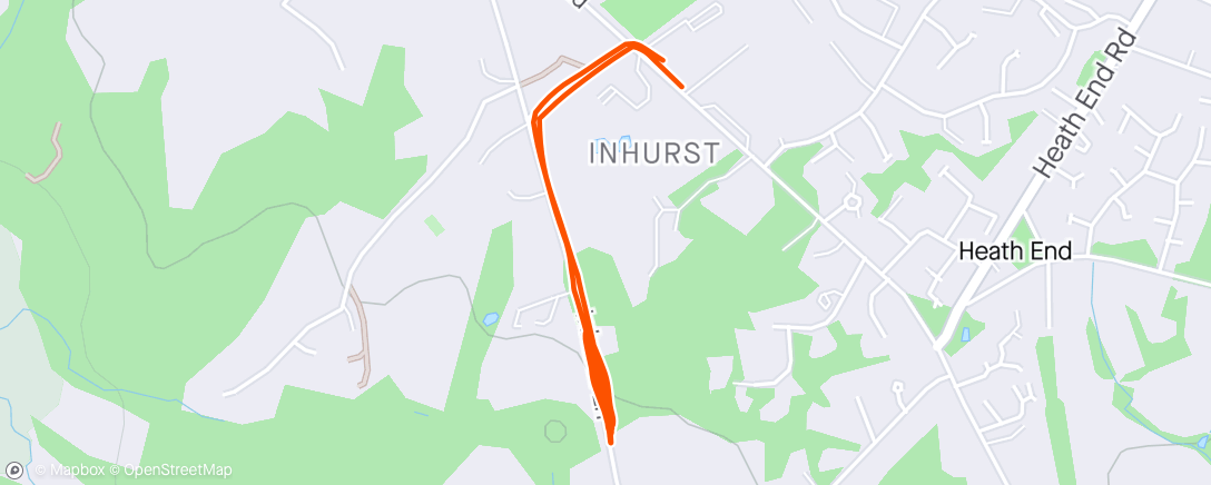 Map of the activity, TR fitness session Hill Reps