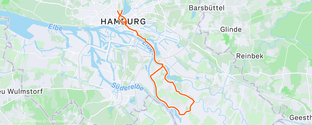 Map of the activity, Lunch Ride