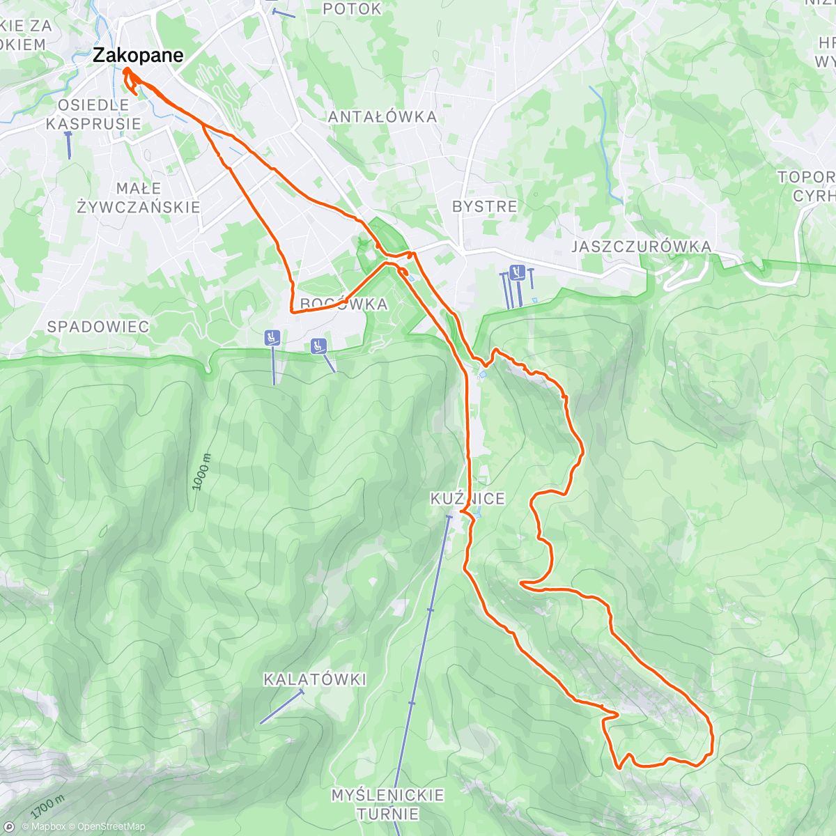 Map of the activity, nochal Hike